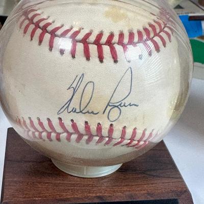 LOT 31A: Nolan Ryan Collection - Signed Ball and Pictures, Stamps, Cards & More