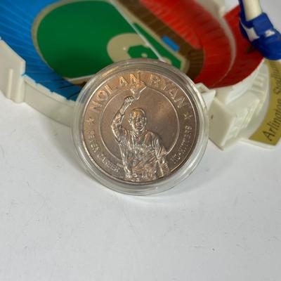 LOT 31A: Nolan Ryan Collection - Signed Ball and Pictures, Stamps, Cards & More