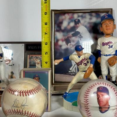 LOT 31A: Nolan Ryan Collection - Signed Ball and Pictures, Stamps, Cards & More