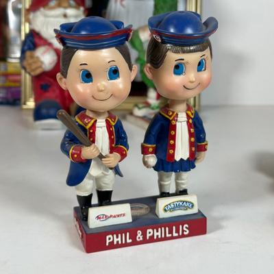 LOT 32A: Philadelphia Phillies Collectibles - Harry Kalas, Phillie Phanatic - Bobble Heads, PEZ & More