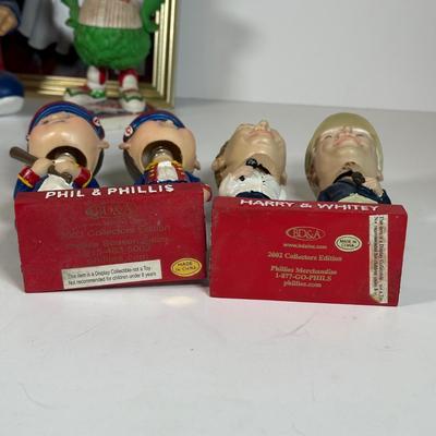 LOT 32A: Philadelphia Phillies Collectibles - Harry Kalas, Phillie Phanatic - Bobble Heads, PEZ & More