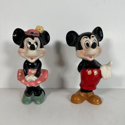 LOT 36A: Vintage Disney Mickey/Minnie Figurines, Eagles Shakers & More