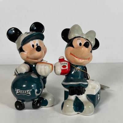 LOT 36A: Vintage Disney Mickey/Minnie Figurines, Eagles Shakers & More