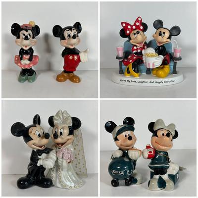 LOT 36A: Vintage Disney Mickey/Minnie Figurines, Eagles Shakers & More