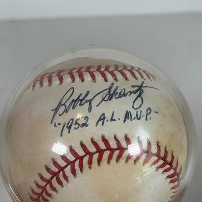 LOT 40A: Bobby Shantz Signed Baseball w/ Topps Card