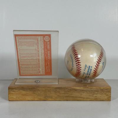 LOT 40A: Bobby Shantz Signed Baseball w/ Topps Card