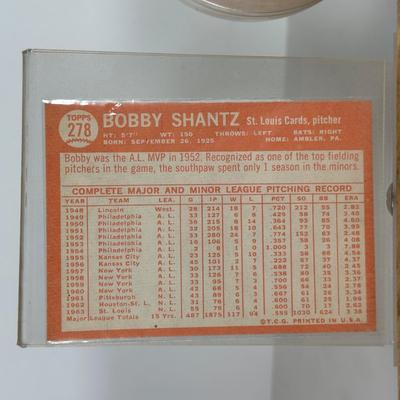 LOT 40A: Bobby Shantz Signed Baseball w/ Topps Card