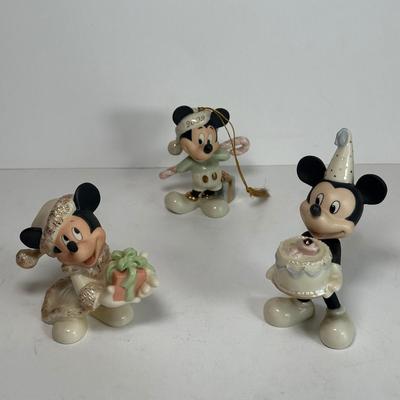 LOT 81A: Lenox x Disney Christmas With Mickey Figurines & Ornament