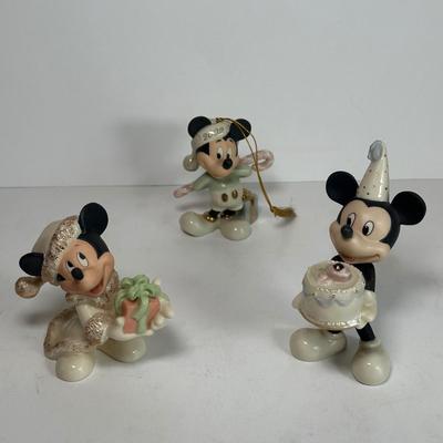 LOT 81A: Lenox x Disney Christmas With Mickey Figurines & Ornament