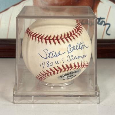 LOT 88A: Steve Carlton Collection - Signed Ball / Picture, Bobble Head & More