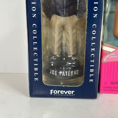 LOT 89A: Penn State Collection - Signed Joe Paterno Photo Plaque, University Barbie, Joe Paterno Bobble Head & More