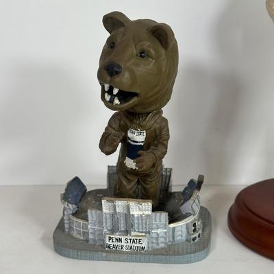 LOT 89A: Penn State Collection - Signed Joe Paterno Photo Plaque, University Barbie, Joe Paterno Bobble Head & More