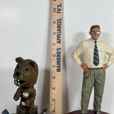 LOT 89A: Penn State Collection - Signed Joe Paterno Photo Plaque, University Barbie, Joe Paterno Bobble Head & More