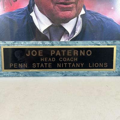 LOT 89A: Penn State Collection - Signed Joe Paterno Photo Plaque, University Barbie, Joe Paterno Bobble Head & More