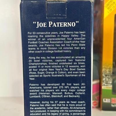LOT 89A: Penn State Collection - Signed Joe Paterno Photo Plaque, University Barbie, Joe Paterno Bobble Head & More
