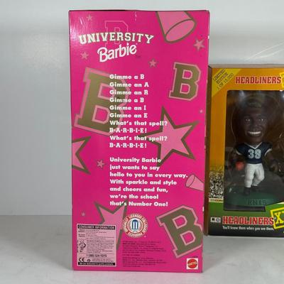 LOT 89A: Penn State Collection - Signed Joe Paterno Photo Plaque, University Barbie, Joe Paterno Bobble Head & More