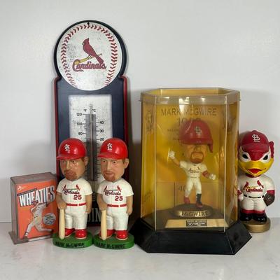 LOT 90A: St. Louis Cardinals / Mark McGwire Collection - Bobble Heads, Thermometer & More