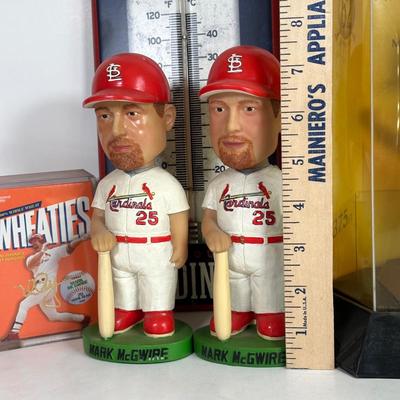 LOT 90A: St. Louis Cardinals / Mark McGwire Collection - Bobble Heads, Thermometer & More
