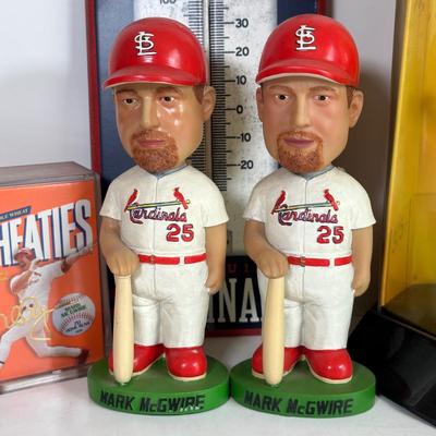 LOT 90A: St. Louis Cardinals / Mark McGwire Collection - Bobble Heads, Thermometer & More