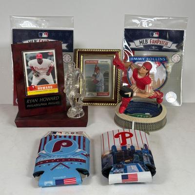 LOT 91A: Philadelphia Phillies Collectibles - Ornaments, Figures, Bobble Heads & More