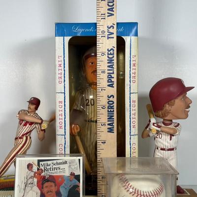 LOT 92A: Mike Schmidt Collection - Signed Ball, Legends Of The Park Bobble Head & More