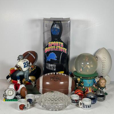 LOT 93A: NFL Collectibles, Waterford Paper Weight & More