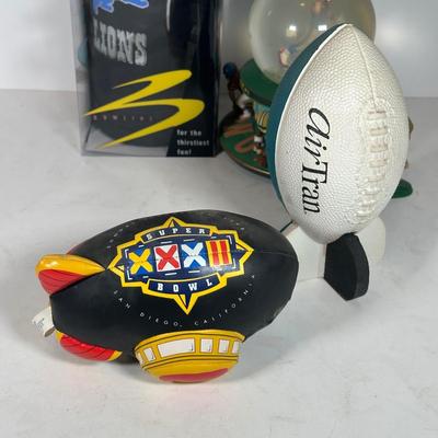 LOT 93A: NFL Collectibles, Waterford Paper Weight & More