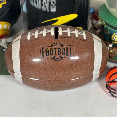 LOT 93A: NFL Collectibles, Waterford Paper Weight & More