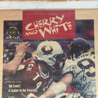 LOT 94A: Temple Owls Football Collection - Signed Photos & More