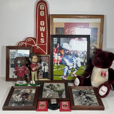 LOT 94A: Temple Owls Football Collection - Signed Photos & More