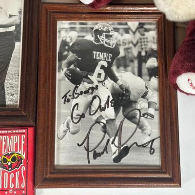 LOT 94A: Temple Owls Football Collection - Signed Photos & More