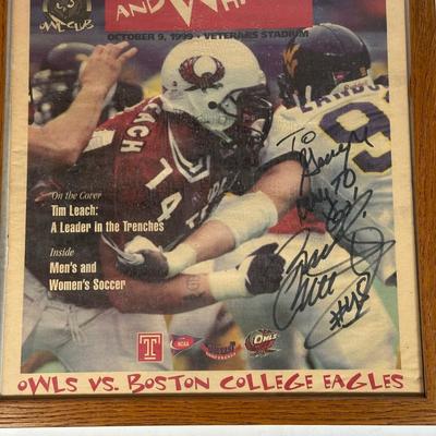 LOT 94A: Temple Owls Football Collection - Signed Photos & More