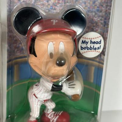LOT 96A: Disney Mickey Mouse Baseball Bobble Heads - The Danbury Mint & More