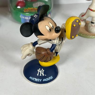 LOT 96A: Disney Mickey Mouse Baseball Bobble Heads - The Danbury Mint & More