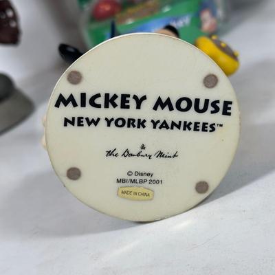 LOT 96A: Disney Mickey Mouse Baseball Bobble Heads - The Danbury Mint & More