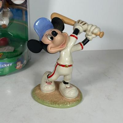 LOT 96A: Disney Mickey Mouse Baseball Bobble Heads - The Danbury Mint & More