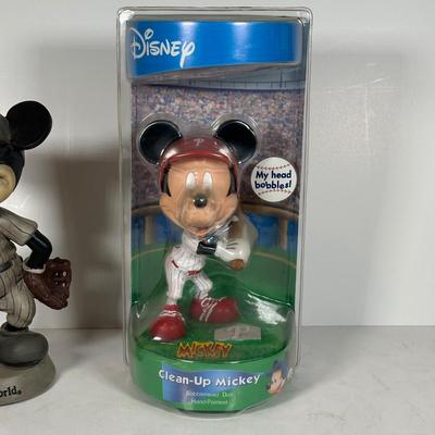 LOT 96A: Disney Mickey Mouse Baseball Bobble Heads - The Danbury Mint & More