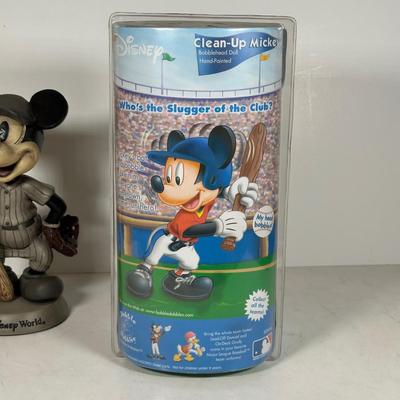 LOT 96A: Disney Mickey Mouse Baseball Bobble Heads - The Danbury Mint & More