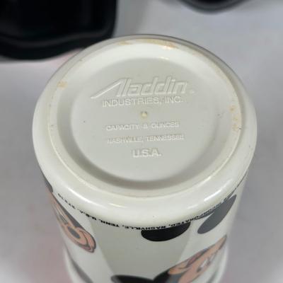 LOT 98A: Vintage Mickey & Minnie Big Sippers & Mickey Head Lunchbox w/ Original Thermos