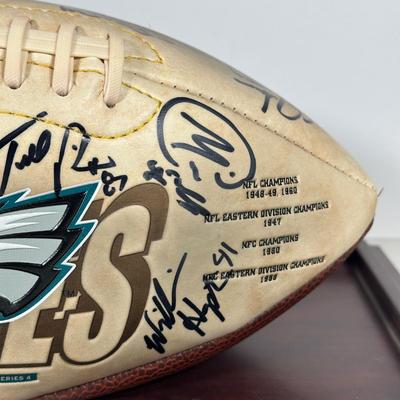 LOT 99A: Philadelphia Eagles Signed Commemorative Ball - Donovan McNabb, David Akers, Koy Detmer, Sean Landeta and More