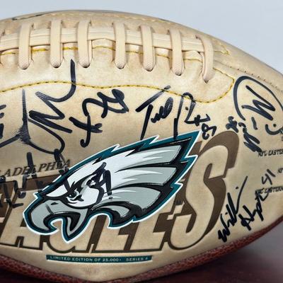 LOT 99A: Philadelphia Eagles Signed Commemorative Ball - Donovan McNabb, David Akers, Koy Detmer, Sean Landeta and More
