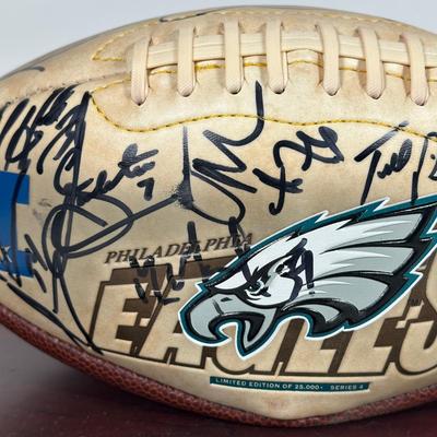 LOT 99A: Philadelphia Eagles Signed Commemorative Ball - Donovan McNabb, David Akers, Koy Detmer, Sean Landeta and More