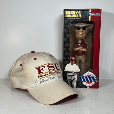 LOT 102A: Bobby Bowden Bobblehead and Signed Hat