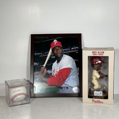 LOT 104A: Dick Allen Bobblehead & Signed Ball and Picture