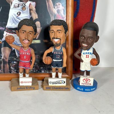 LOT 106A: Philadelphia 76ers Collection - Signed Andre Iguodala Photo, NBA Barbie, Bobbleheads & More