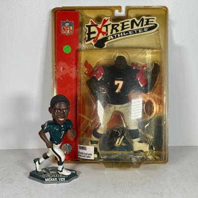 LOT 111A: Michael Vick Legends Of The Field Bobble Head & Extreme Athletes Action Figure