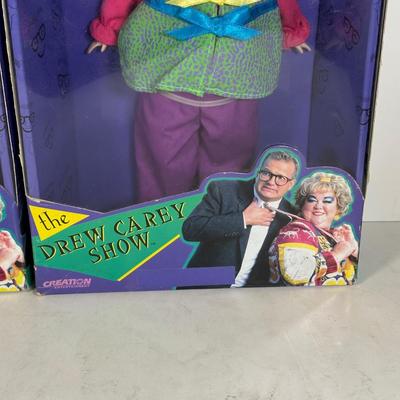 LOT 112A: Vintage Drew Carey & Mimi Bobeck Dolls NIB & Signed Photo