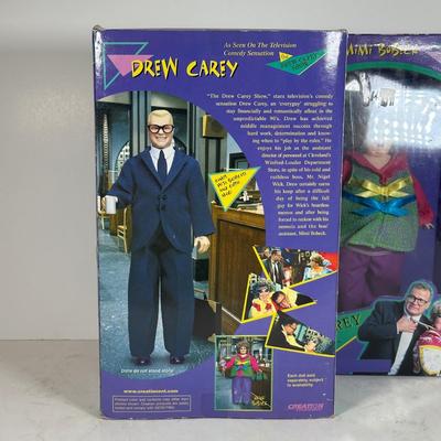 LOT 112A: Vintage Drew Carey & Mimi Bobeck Dolls NIB & Signed Photo