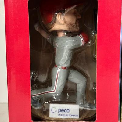LOT 113A: Trea Turner, Bryce Harper, Bryson Stott Bobble Head Figures NIB