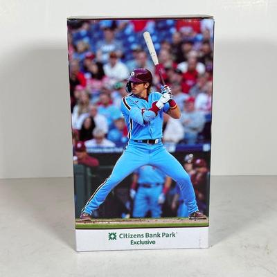 LOT 113A: Trea Turner, Bryce Harper, Bryson Stott Bobble Head Figures NIB